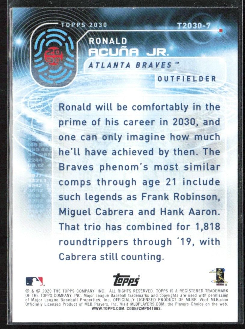 Ronald Acuna Jr. 2020 Topps 2030 #T2030-7 Atlanta Braves