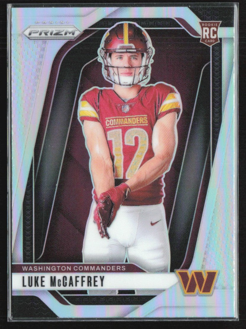 Luke McCaffrey 2024 Panini Prizm Silver Variation RC #26 Washington Commanders