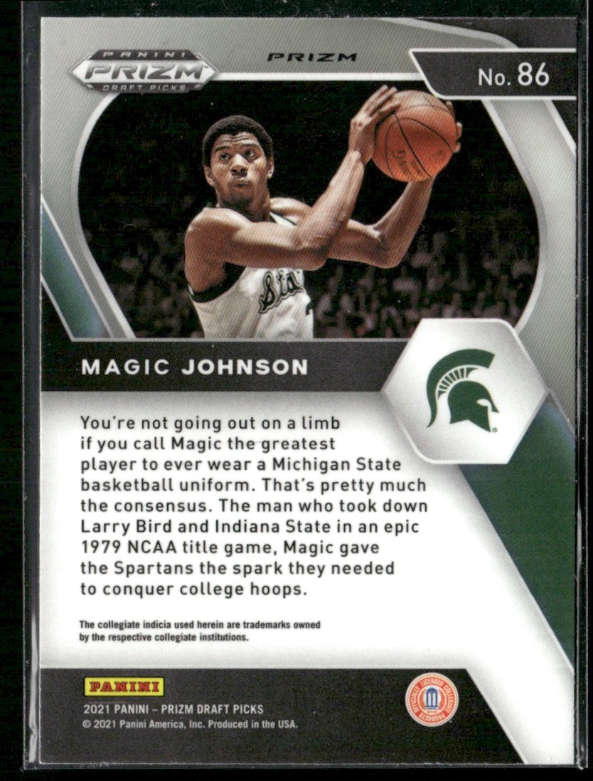 Magic Johnson 2021 Panini Prizm Draft Picks Orange Ice #86