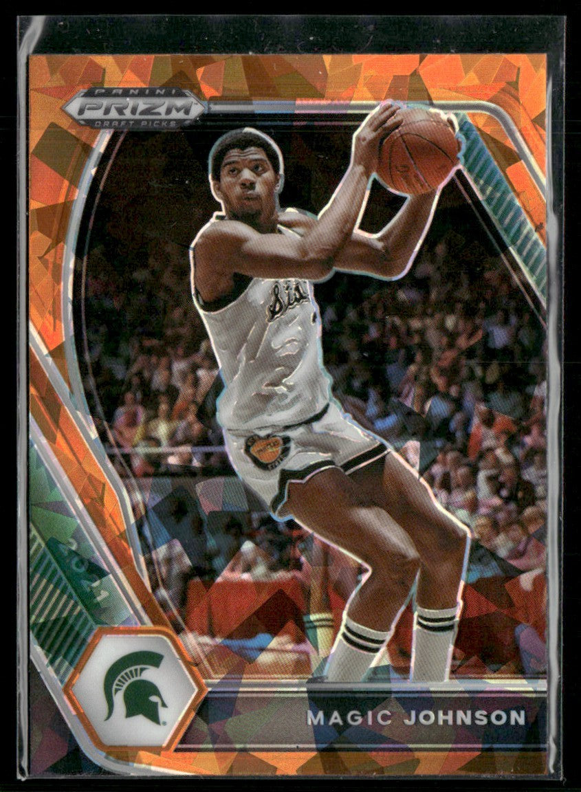 Magic Johnson 2021 Panini Prizm Draft Picks Orange Ice #86