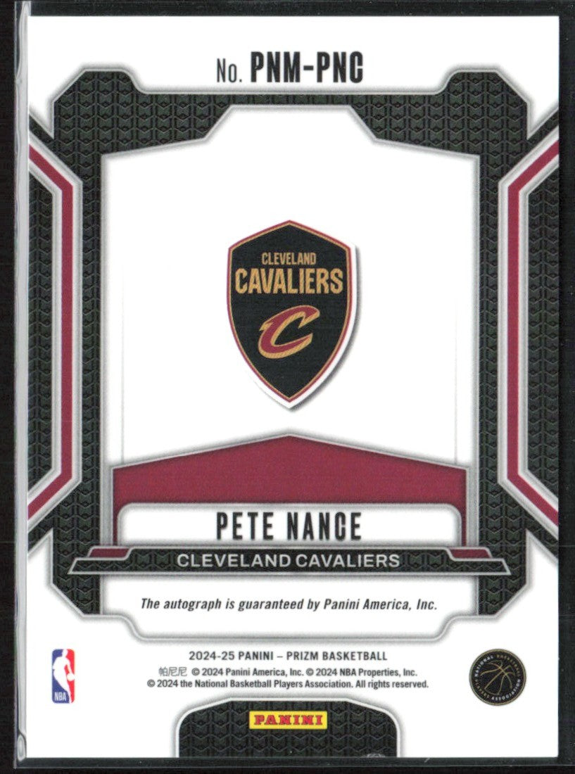 Pete Nance 2024 Panini Prizm Penmanship AUTO #PNM-PNC Cleveland Cavaliers