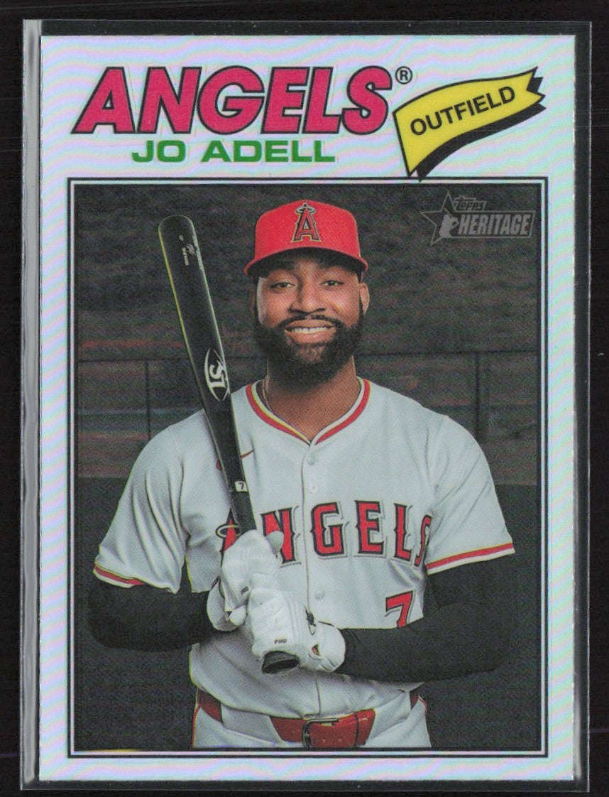 Jo Adell 2026 Topps Heritage Chrome Refractor #42 Los Angeles Angels