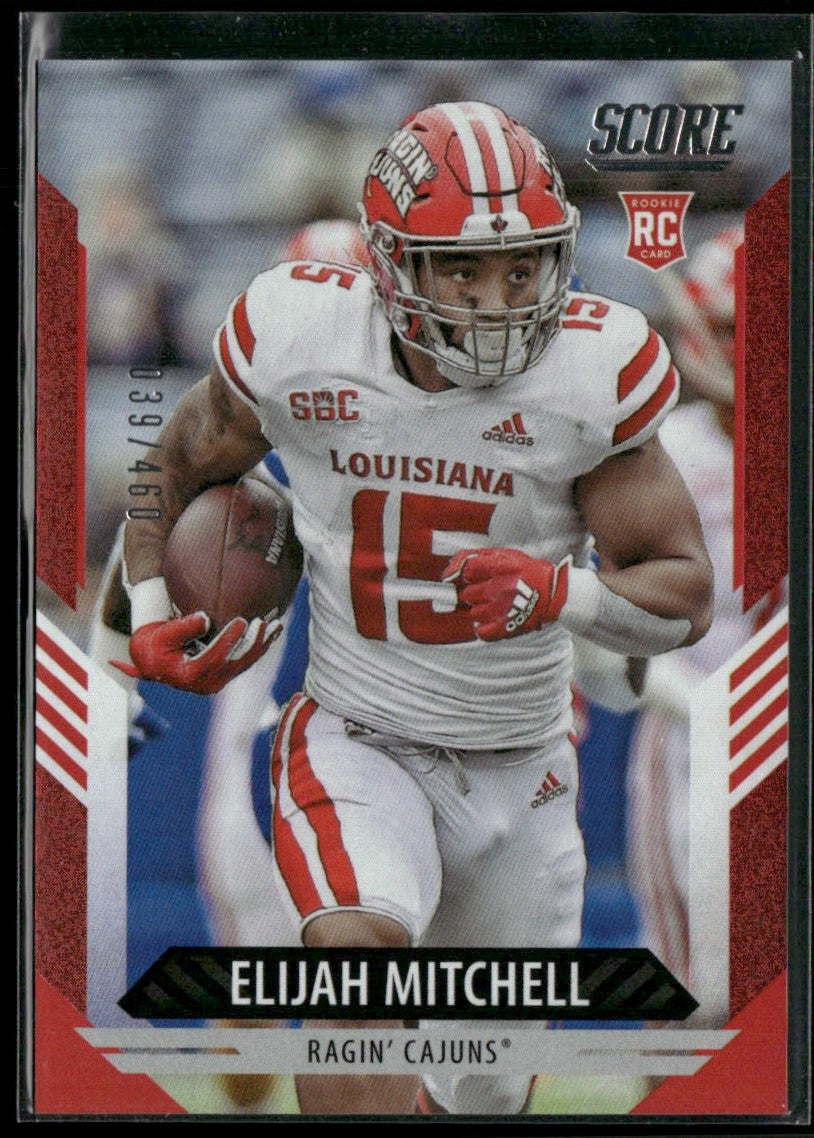 Elijah Mitchell 2021 Score Red Dots RC /460 #381 Louisiana Ragin' Cajuns