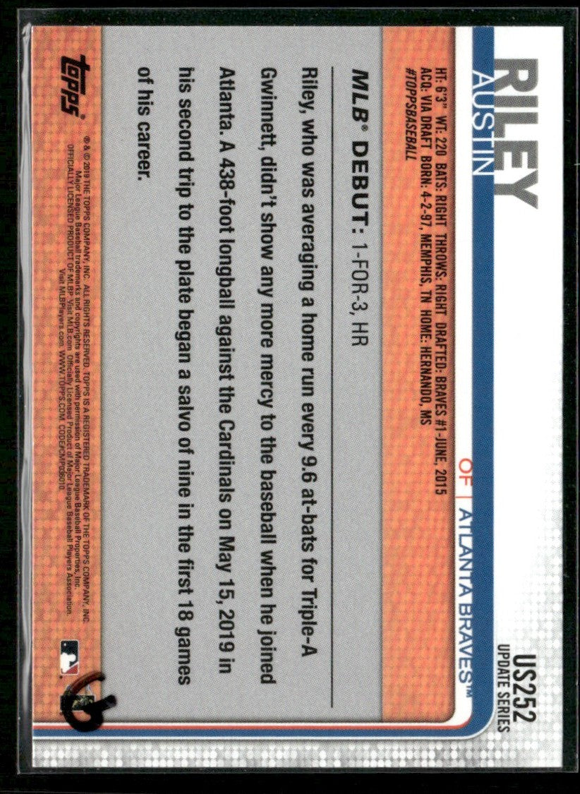 Austin Riley 2019 Topps Update RC #US252 Atlanta Braves