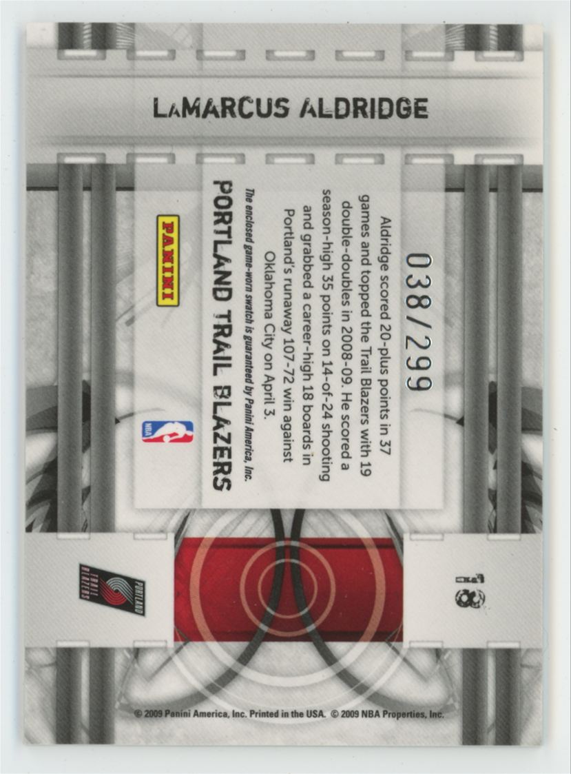 LaMarcus Aldridge 2009 Donruss Elite Prime Targets Jerseys /299 Jersey #18