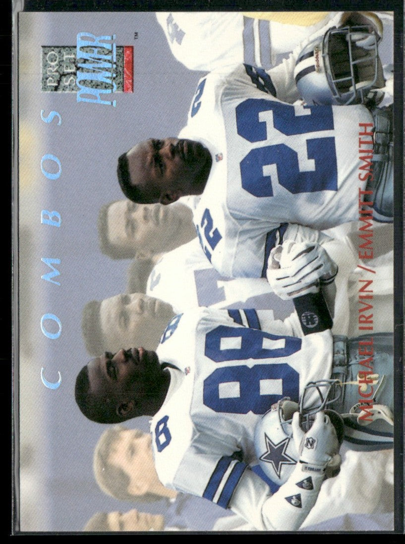 Michael Irvin/Emmitt Smith 1992 Pro Set Power Combos #5 Dallas Cowboys