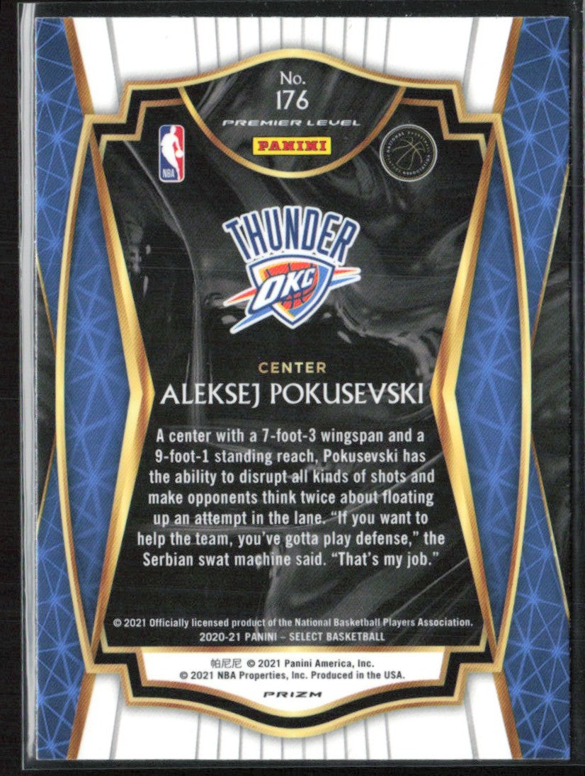 Aleksej Pokusevski 2020 Panini Select Premier Blue White Purple Cracked Ice RC