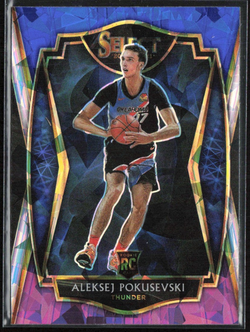 Aleksej Pokusevski 2020 Panini Select Premier Blue White Purple Cracked Ice RC