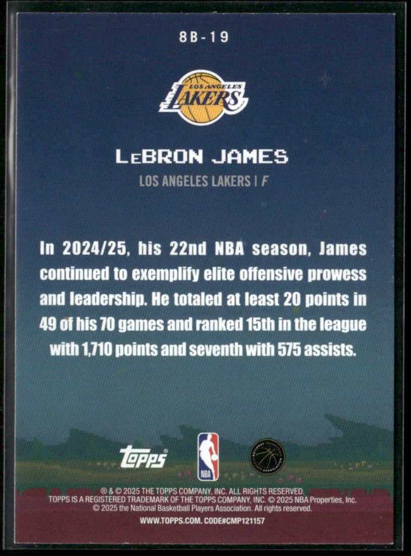 LeBron James 2025 Topps 8-Bit Ballers #8B-19 Los Angeles Lakers