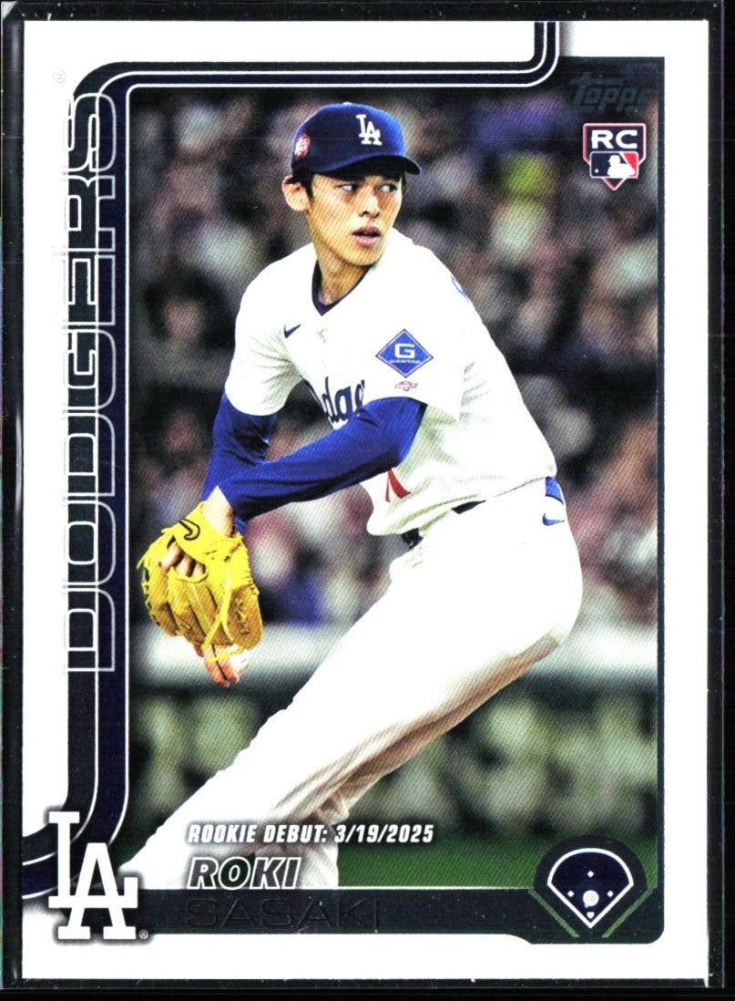 Roki Sasaki 2025 Topps Update RC #US199 Los Angeles Dodgers