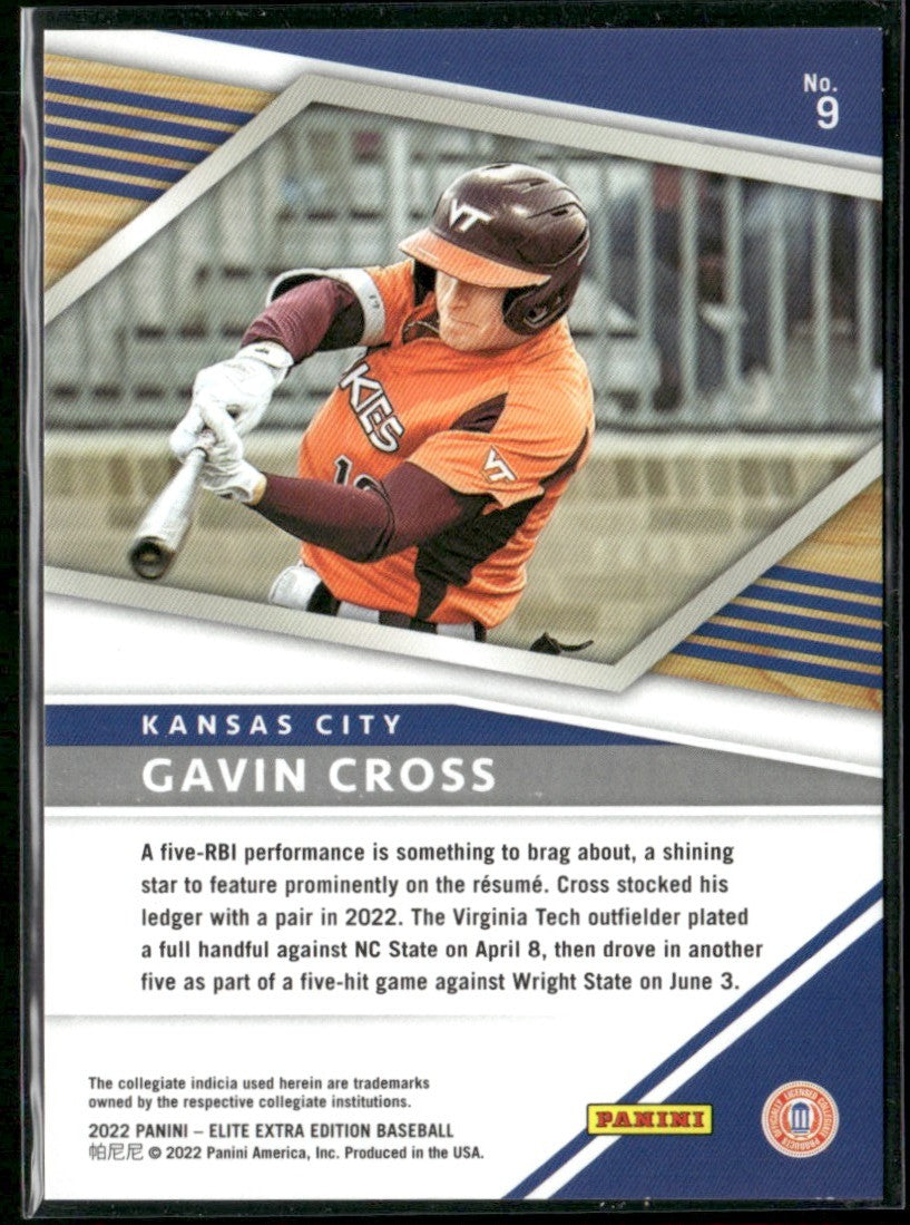 Gavin Cross 2022 Panini Elite Extra Edition Status Green /499 #9