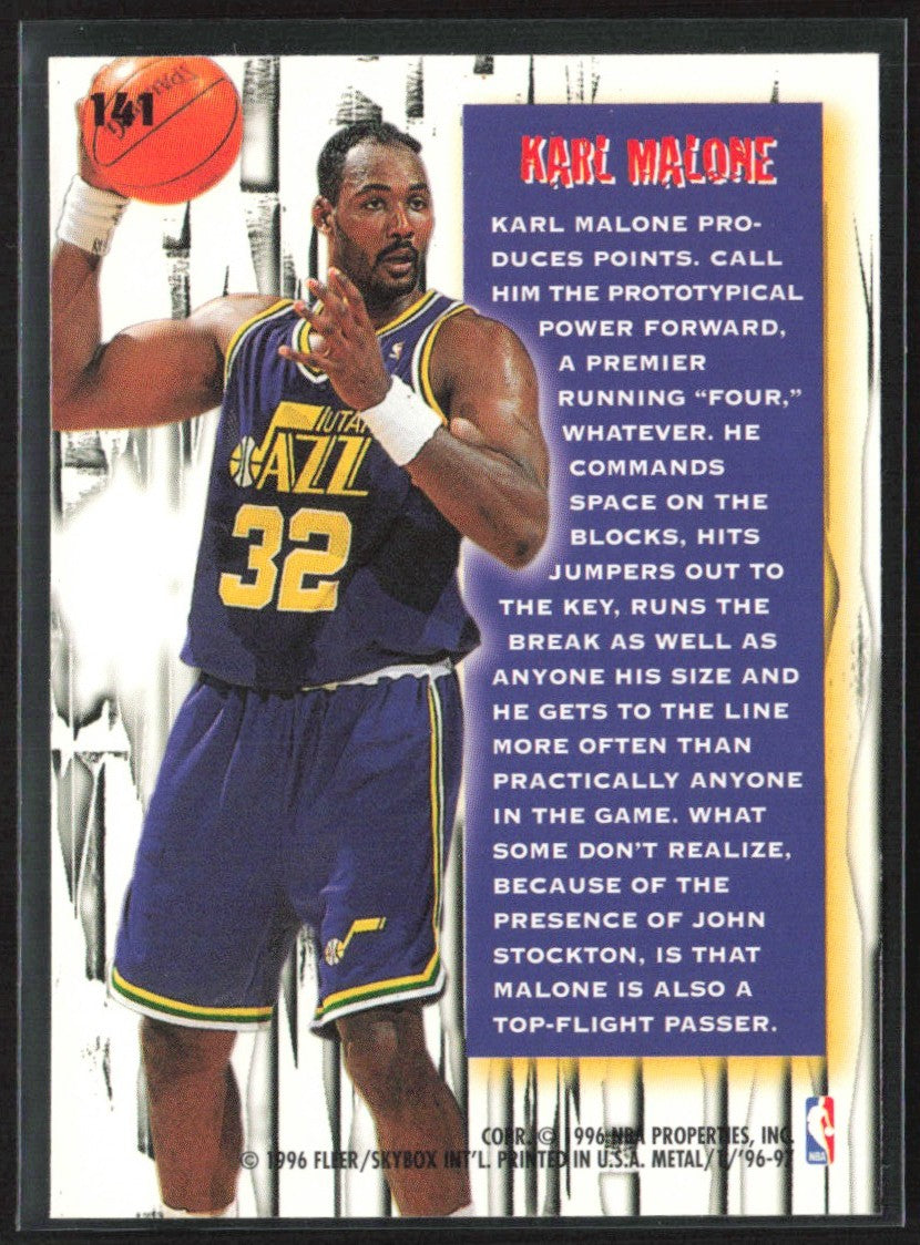 Karl Malone 1996 Fleer Metal #141 Utah Jazz