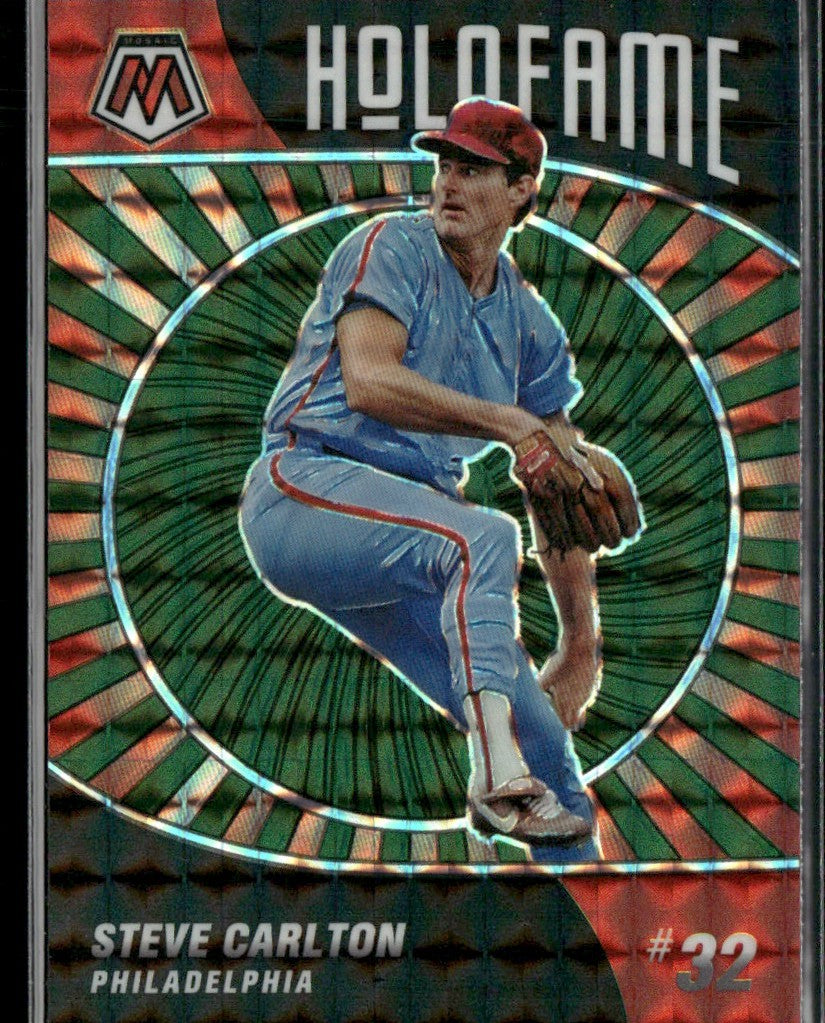 Steve Carlton 2022 Panini Mosaic Holofame Green Prizm #HF-10