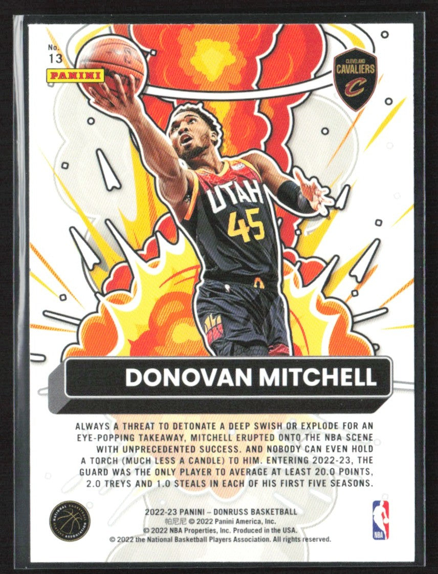 Donovan Mitchell 2022 Donruss Bomb Squad #13 Cleveland Cavaliers