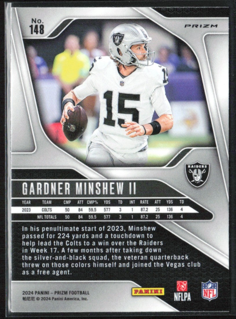 Gardner Minshew II 2024 Panini Prizm Checkerboard #148 Las Vegas Raiders