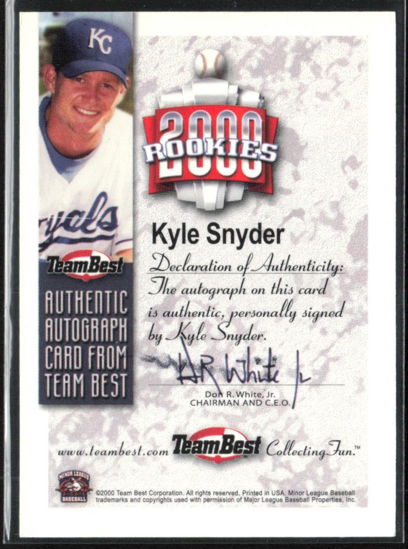 Kyle Snyder 2000 Team Best AUTO Kansas City Royals