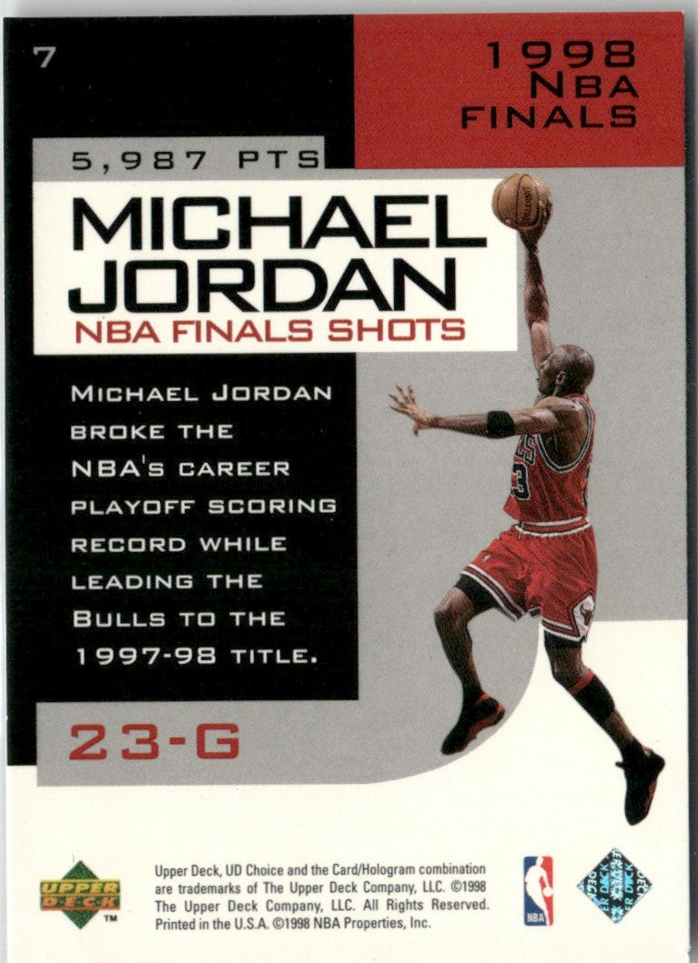 Michael Jordan 1998 UD Choice NBA Finals #7 Chicago Bulls