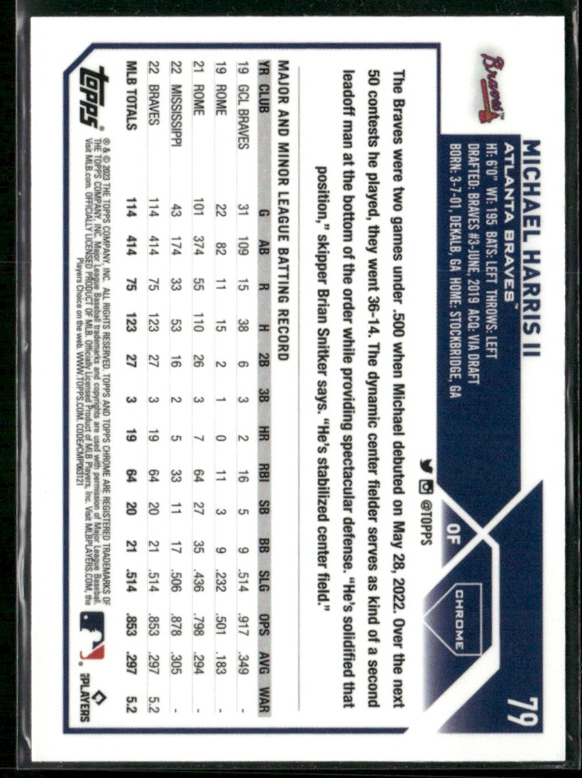 Michael Harris II 2023 Topps Chrome RC #79 Atlanta Braves