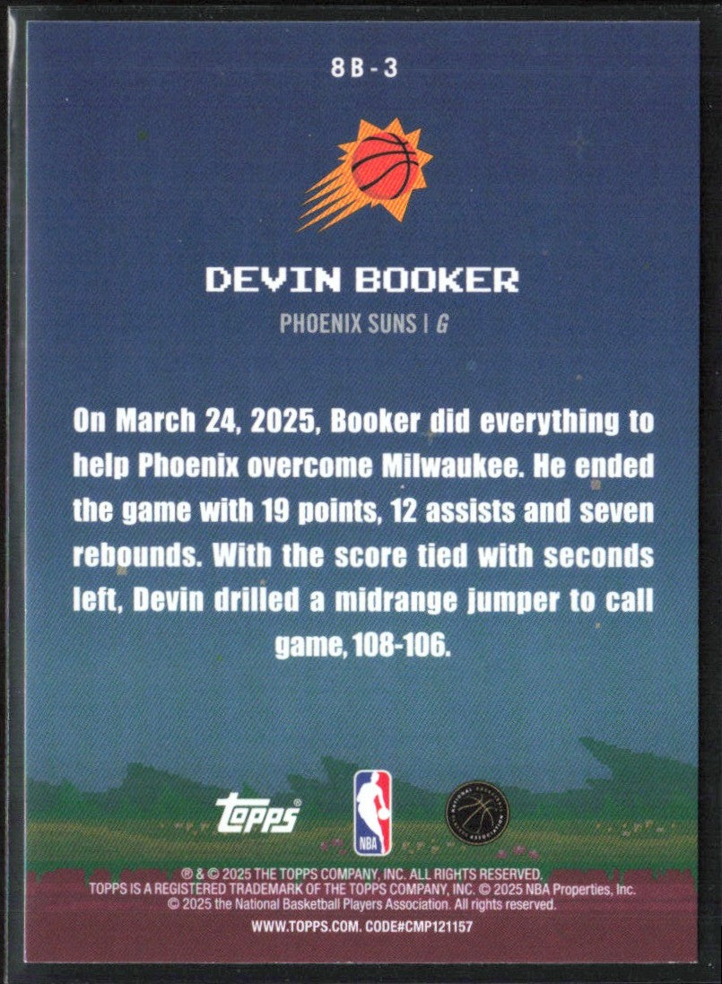 Devin Booker 2025 Topps 8-Bit Ballers #8B-3 Phoenix Suns