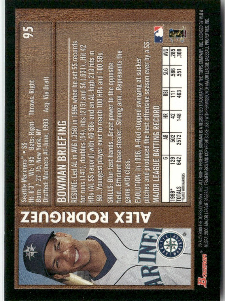 Alex Rodriguez 2000 Bowman Retro/Future #95 Seattle Mariners