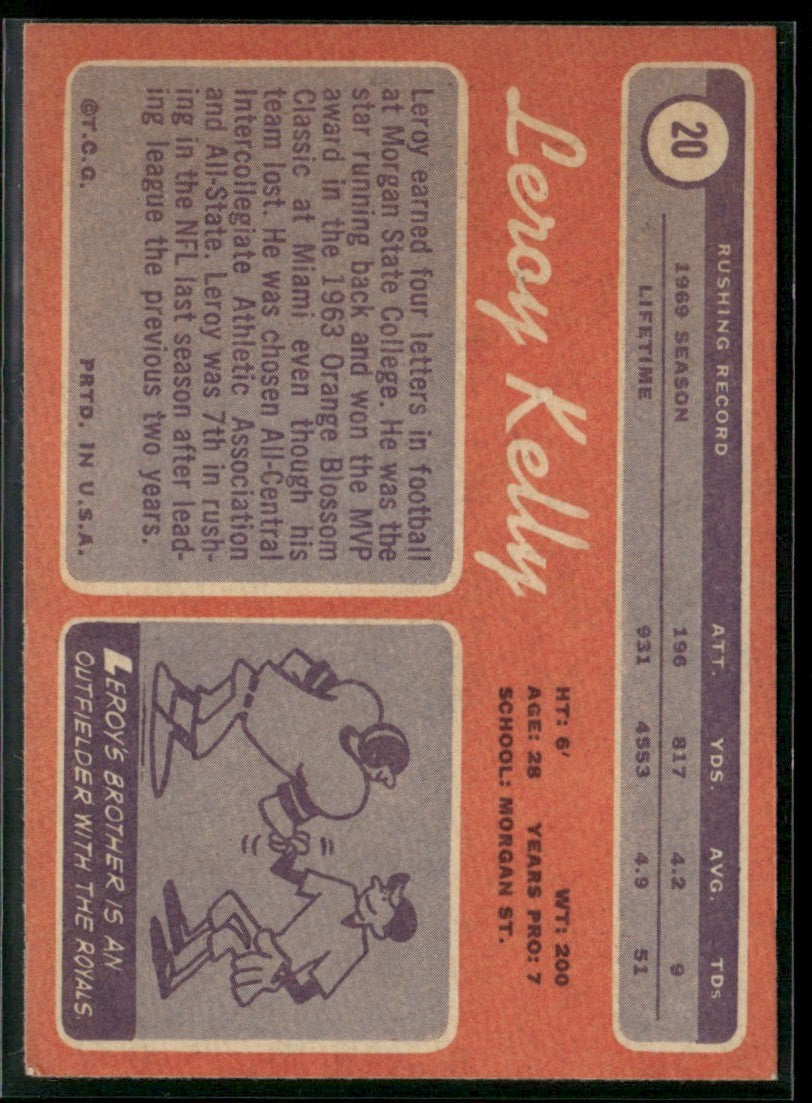 Leroy Kelly 1970 Topps #20 Cleveland Browns