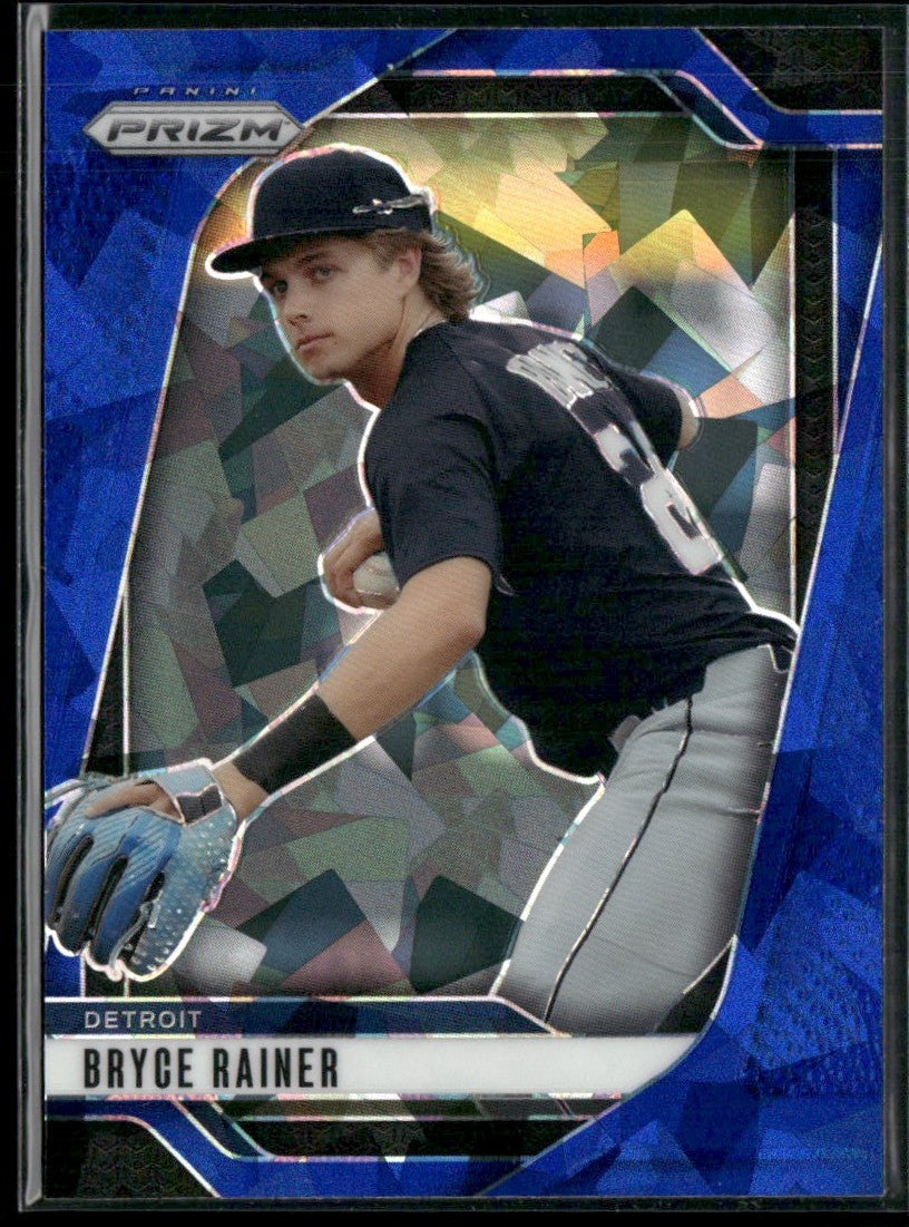 Bryce Rainer 2025 Panini Prizm Blue Cracked Ice #223 Detroit Tigers