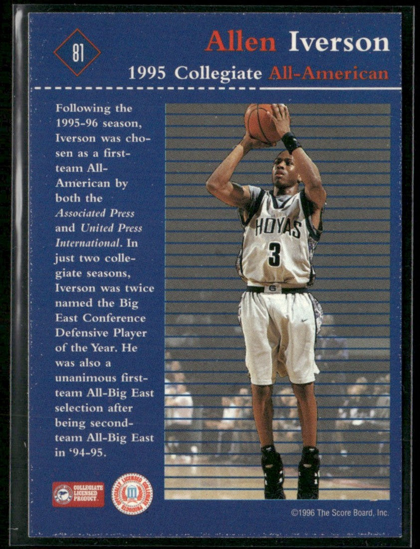 Allen Iverson 1996 Score Board Rookies RC #81 Georgetown Hoyas
