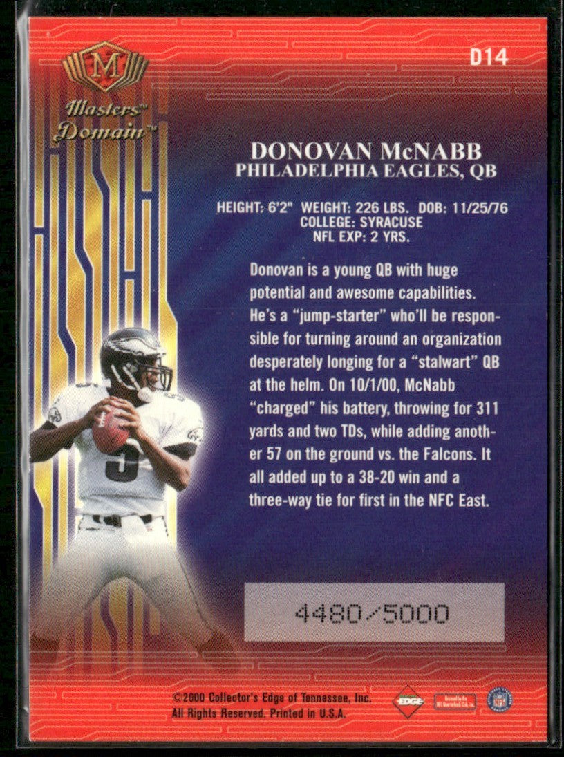 Donovan McNabb 2000 Collector's Edge Masters Domain /5000 #D14