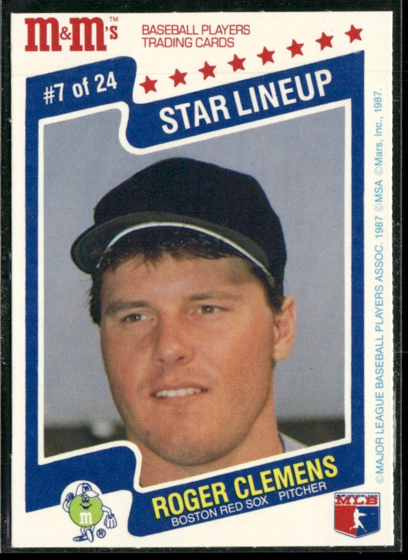 Roger Clemens 1987 M&Ms Star Lineup #7 Boston Red Sox
