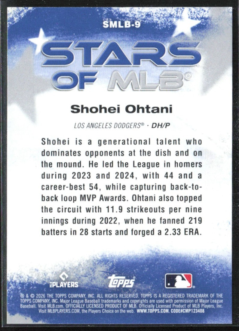 Shohei Ohtani 2026 Topps Stars MLB #SMLB-9 Los Angeles Dodgers