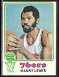 Manny Leaks 1973 Topps #74 Philadelphia 76ers