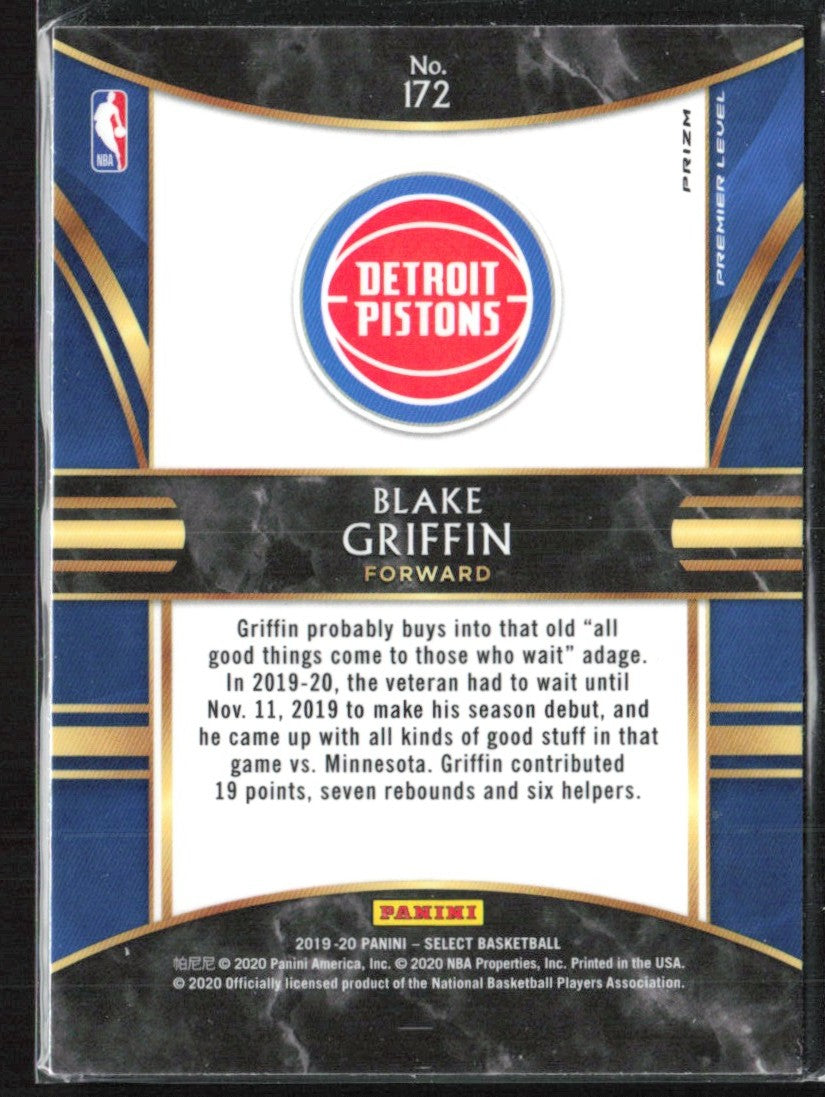 Blake Griffin 2019 Panini Select Premier Red Wave #172 Detroit Pistons