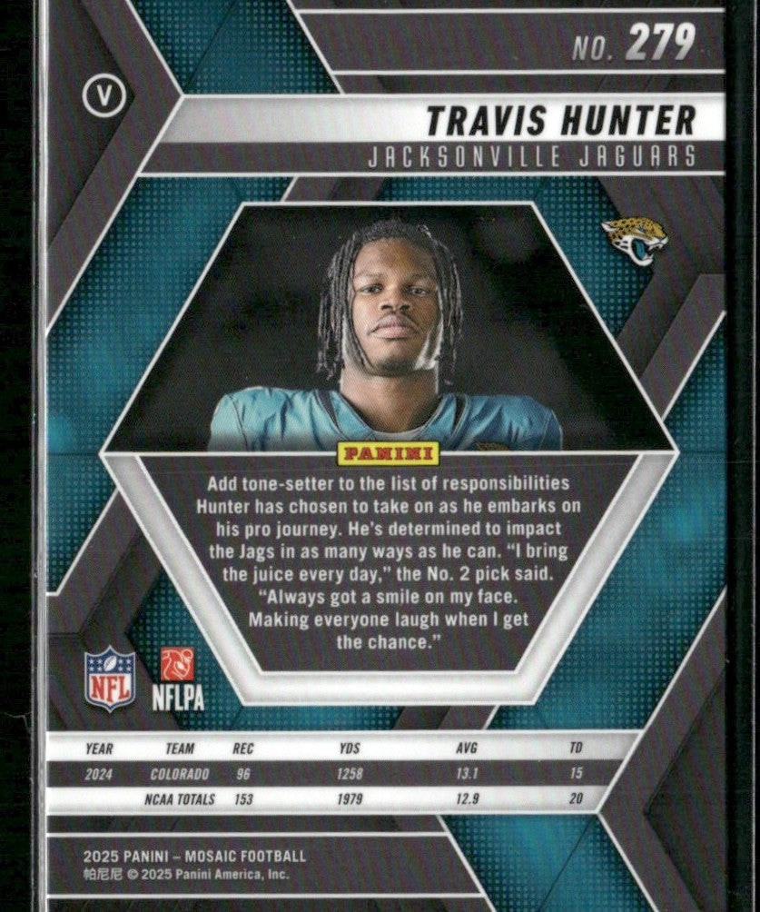 Travis Hunter 2025 Panini Mosaic Rookie Variations RC #279 Jacksonville Jaguars