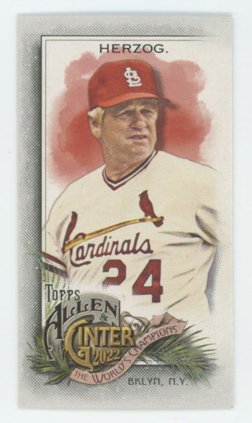 Whitey Herzog 2022 Topps Allen Ginter Mini #308 St. Louis Cardinals