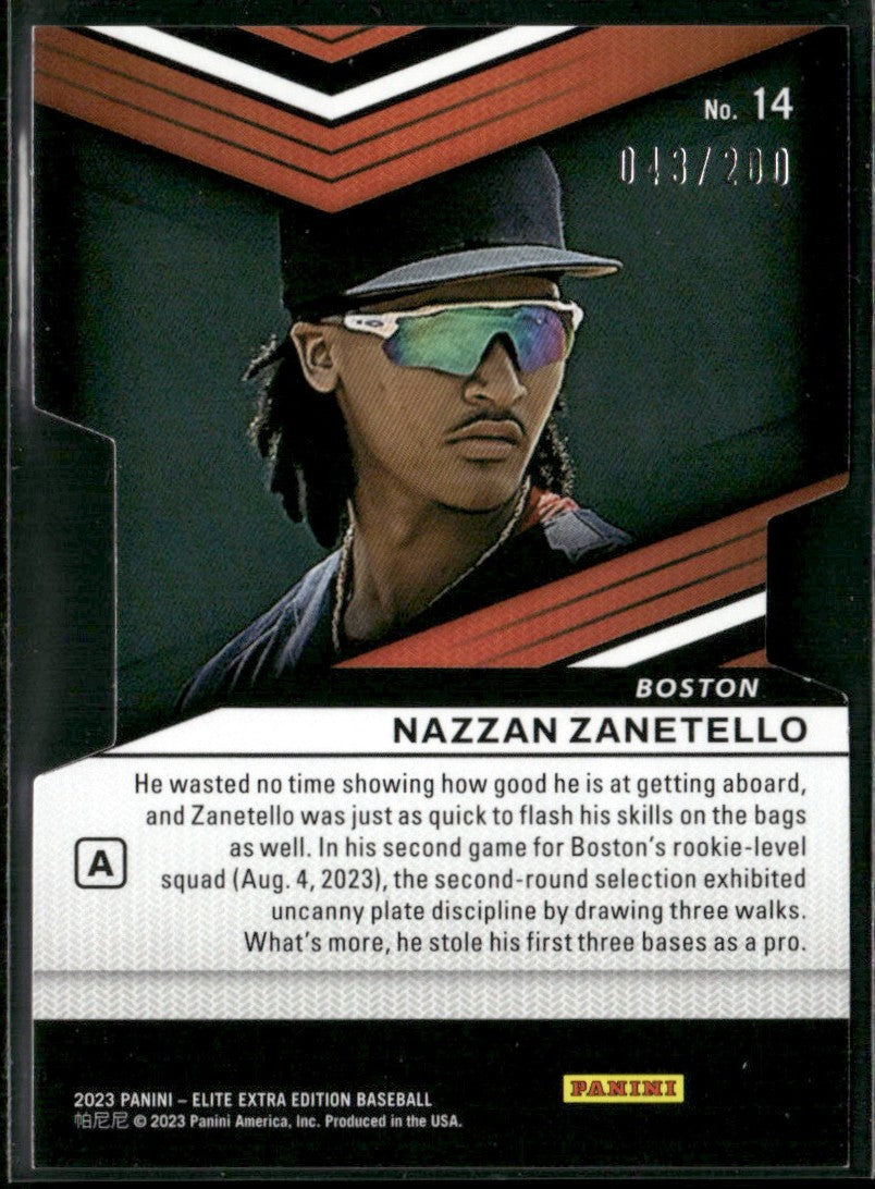 Nazzan Zanetello 2023 Panini Elite Extra Edition Red Prime Numbers Die Cut /200