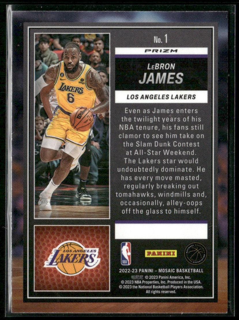 LeBron James 2023 Panini Mosaic Jam Masters Green #1 Los Angeles Lakers