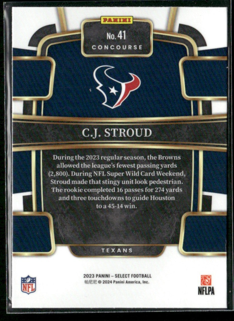 C.J. Stroud 2024 Panini Select Concourse RC #41 Houston Texans