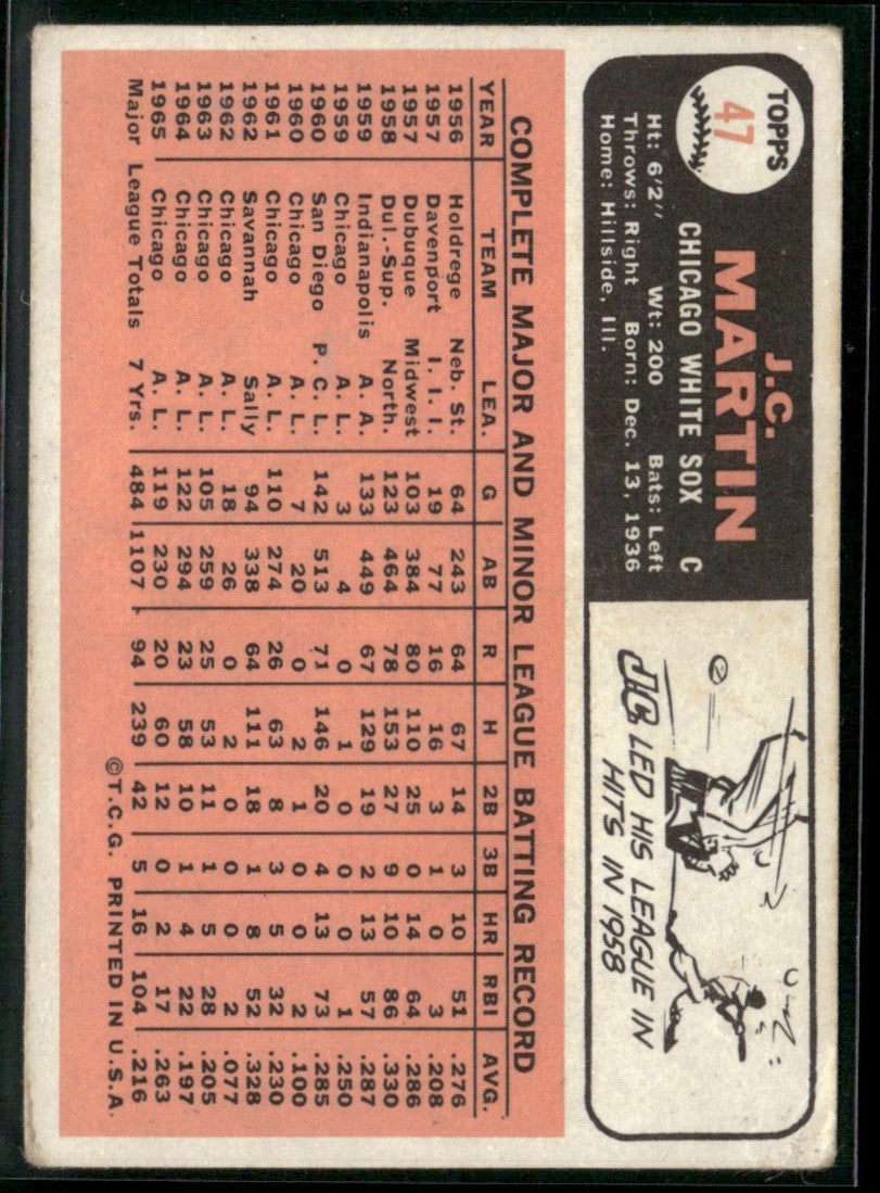 J.C. Martin 1966 Topps #47 Chicago White Sox