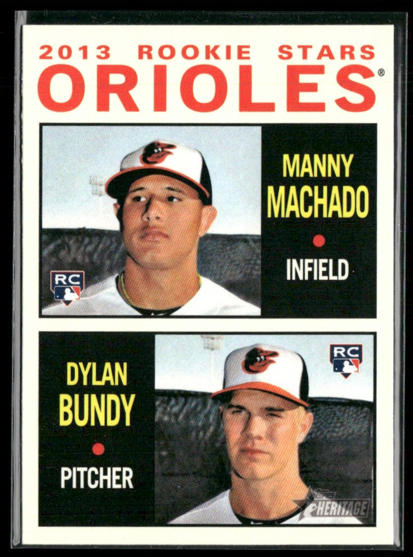 Manny Machado/Dylan Bundy 2013 Topps Heritage RC #201 Baltimore Orioles