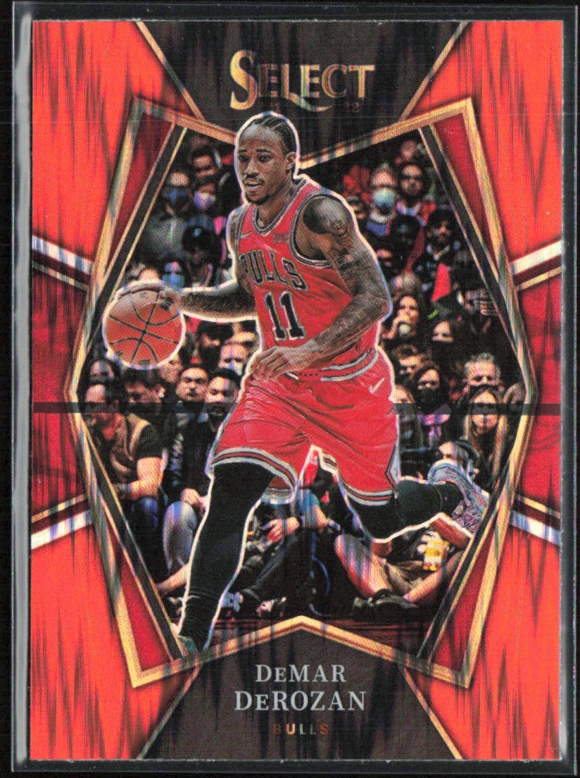 DeMar DeRozan 2021 Panini Select Premier Orange Flash Prizm #148 Chicago Bulls