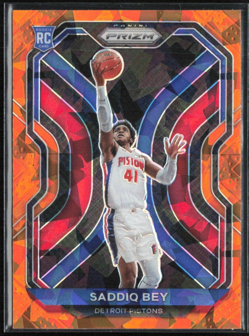 Saddiq Bey 2020 Panini Prizm Orange Ice Prizm RC #284 Detroit Pistons