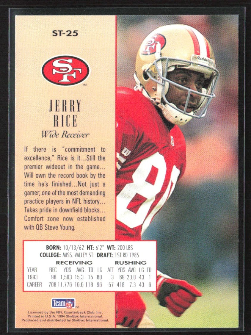 Jerry Rice 1994 SkyBox Premium SkyTech Stars #ST-25 San Francisco 49ers