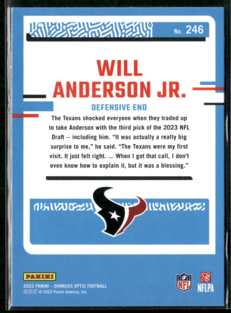 Will Anderson Jr. 2023 Donruss Optic RC #246 Houston Texans