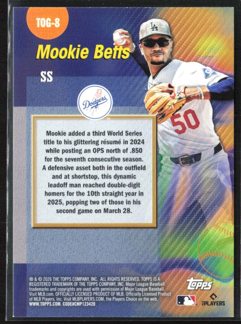 Mookie Betts 2026 Topps Titans Game #TOG-8 Los Angeles Dodgers