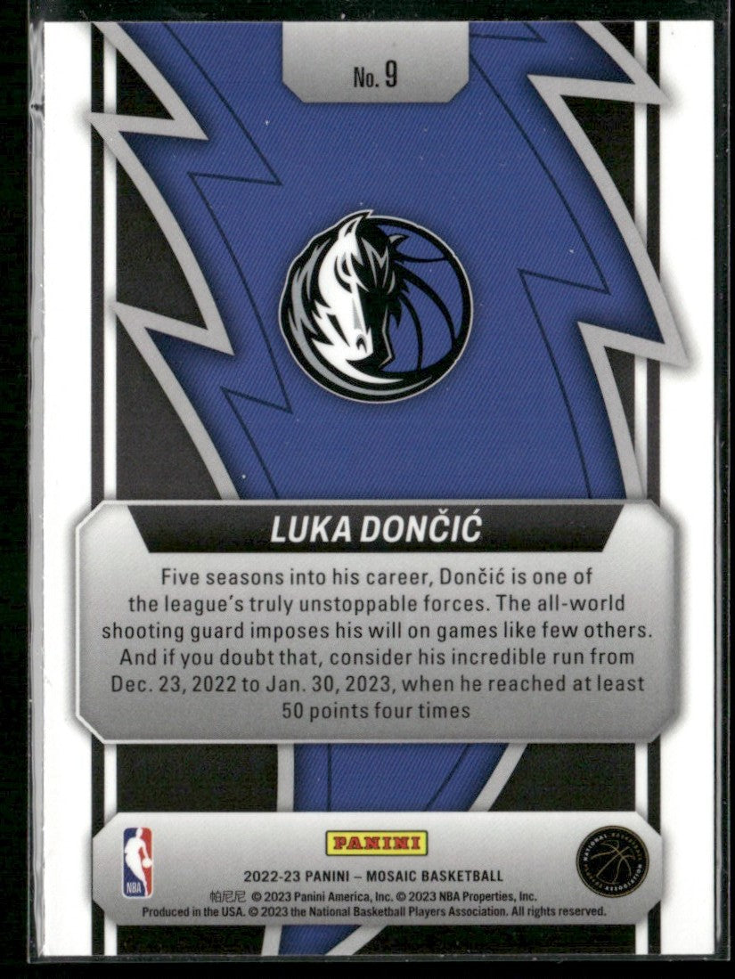 Luka Doncic 2022 Panini Mosaid Thunder Road #9 Dallas Mavericks
