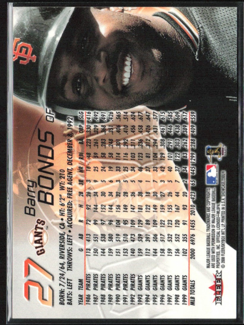 Barry Bonds 2000 Fleer Showcase #27 San Francisco Giants