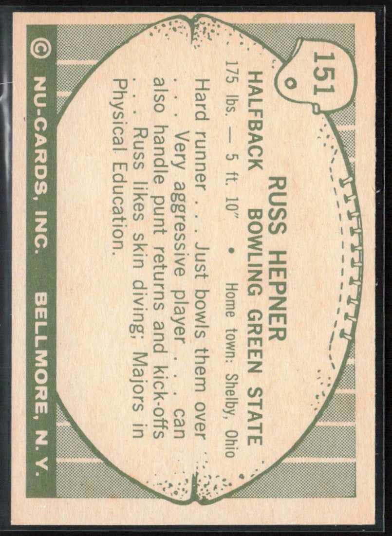 Russ Hepner 1961 Nu-Cards #151 Bowling Green Falcons
