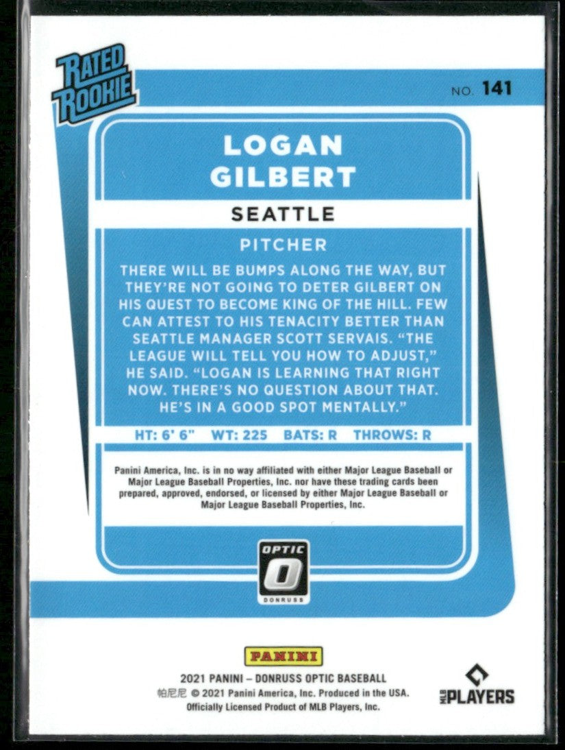 Logan Gilbert 2021 Donruss Optic RC #141 Seattle Mariners