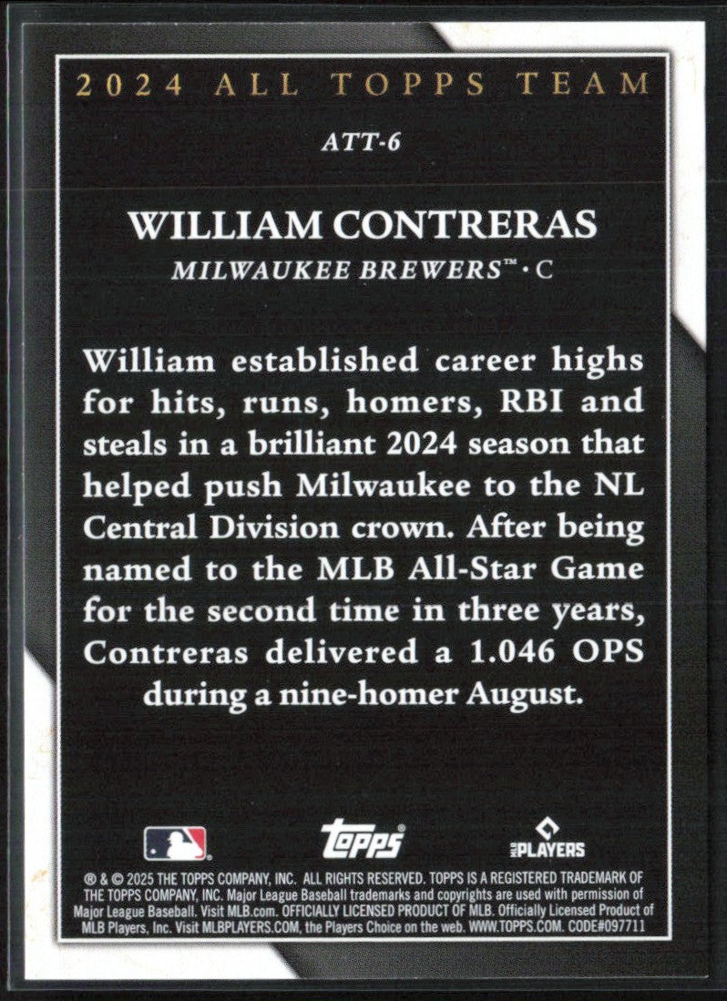 William Contreras 2025 Topps All Team #ATT-6 Milwaukee Brewers