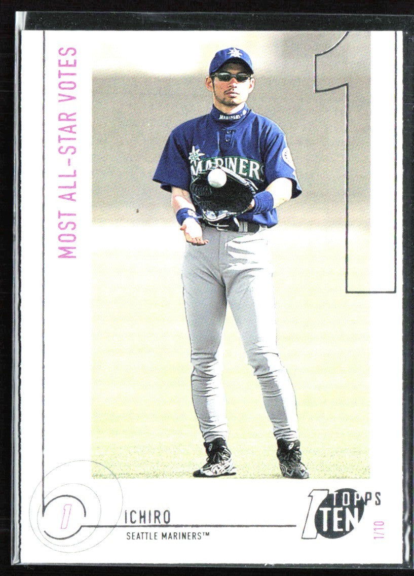 Ichiro 2002 Topps Ten Most all-Star Votes #102 Seattle Mariners